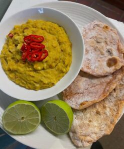 Apple, Coconut and Ginger Dal with Sweet Potato Flat Breads